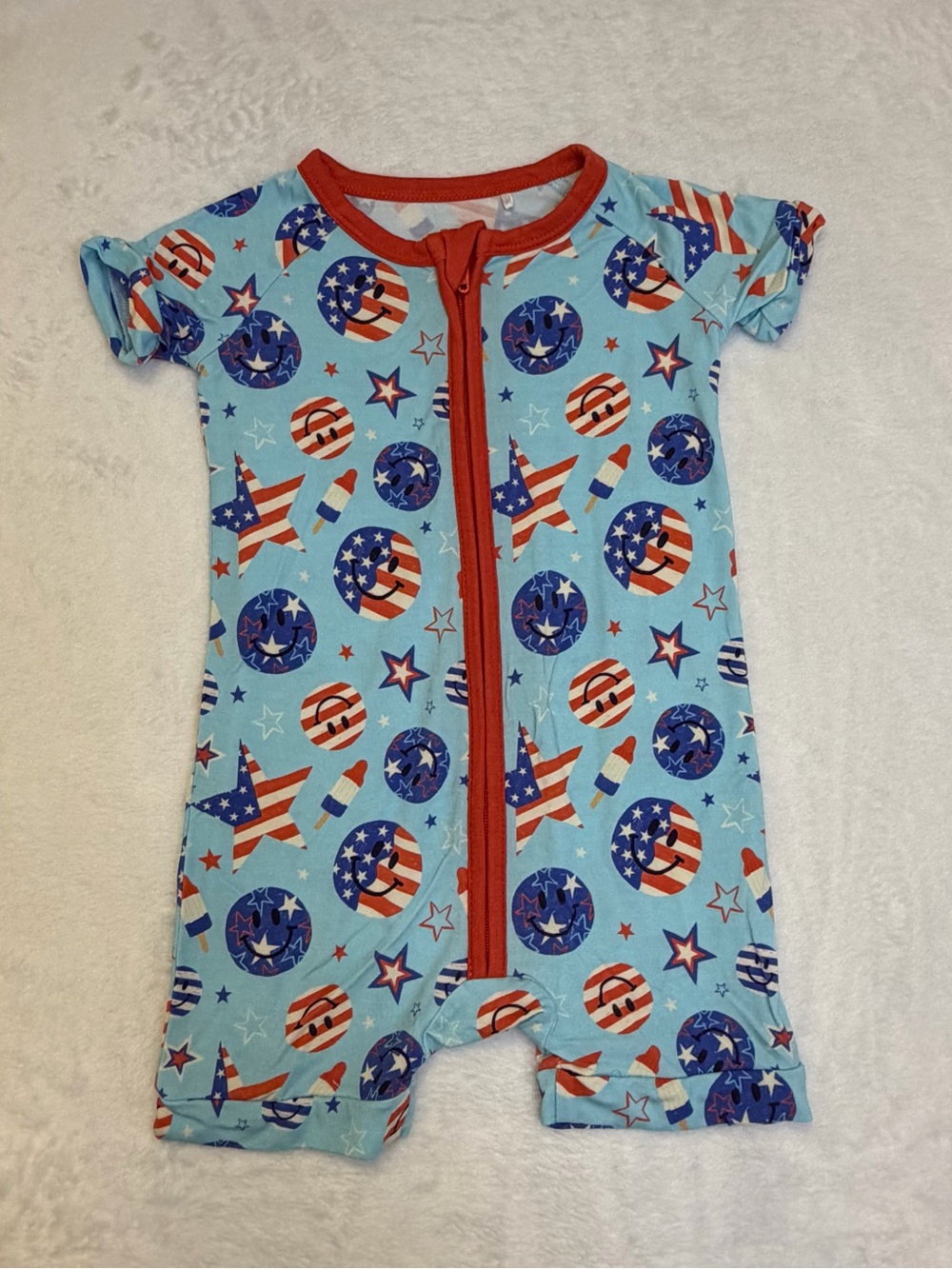 Kiki + Lulu Patriotic Shortie One-Piece Romper - 6-12 months
